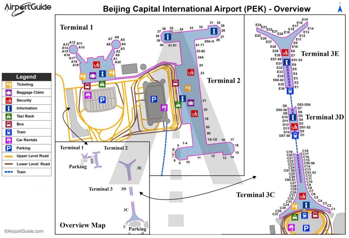 Mapa do terminal do aeroporto de Pequim (Pequim)