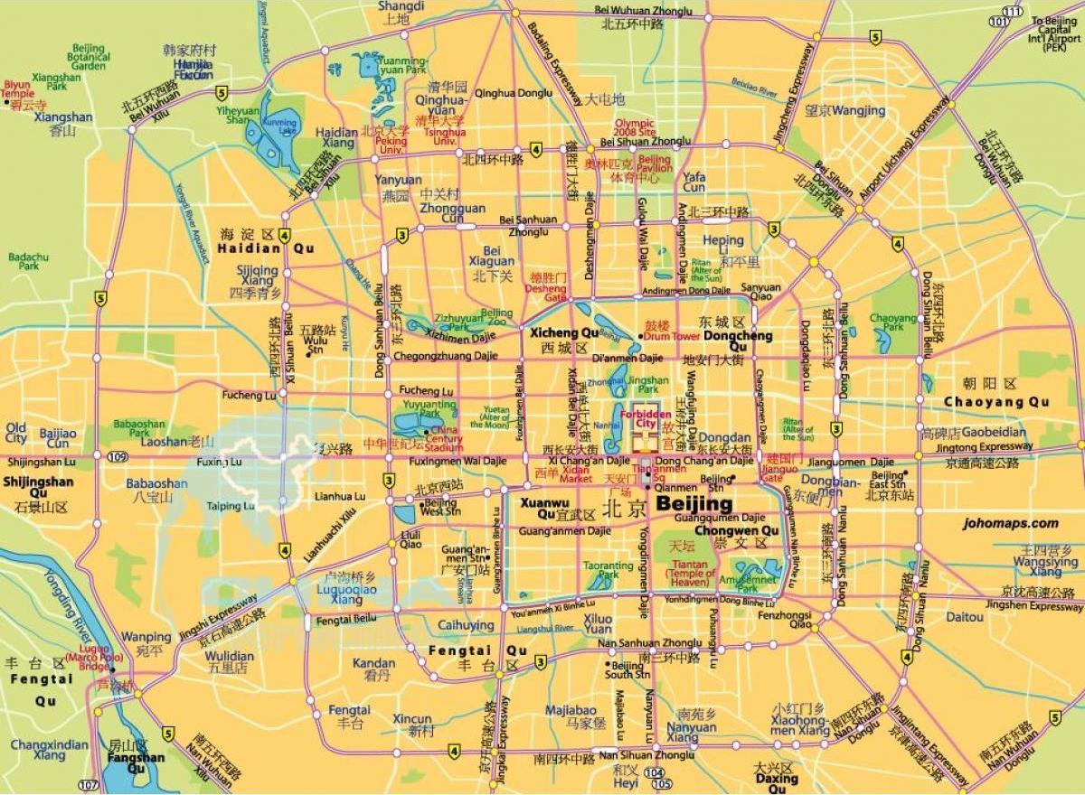 Mapa das estradas de Pequim (Pequim)